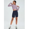 thumbnail image 5 of BALEAF Women's 7" Long Running Shorts Athletic Workout Gym Quick Dry Hiking Shorts High Waisted Zipper Pocket Navy L, 5 of 7