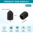 thumbnail image 2 of 60 Pcs M4x6mm Set Screws, Carbon Steel Cone Point Hex Socket Grub Screw, 2 of 6