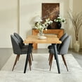 thumbnail image 2 of Homy Casa 5-Piece Dining Set, Natural Wooden Kitchen Table with 4 Upholstered High-Back Grey Fabric Dining Chairs, Contemporary Live Edge Design, 2 of 11