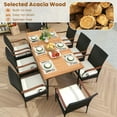 thumbnail image 3 of Yardi Yard 9 Pieces Patio Dining Set, 79 Inch Outdoor Dining Table and 8 Rattan-woven Dining Chairs, Table with Acacia Wood Tabletop, Brown, 3 of 7
