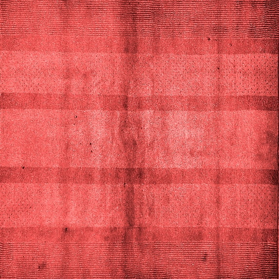 Ahgly Company Indoor Square Abstract Red Modern Area Rugs, 7' Square