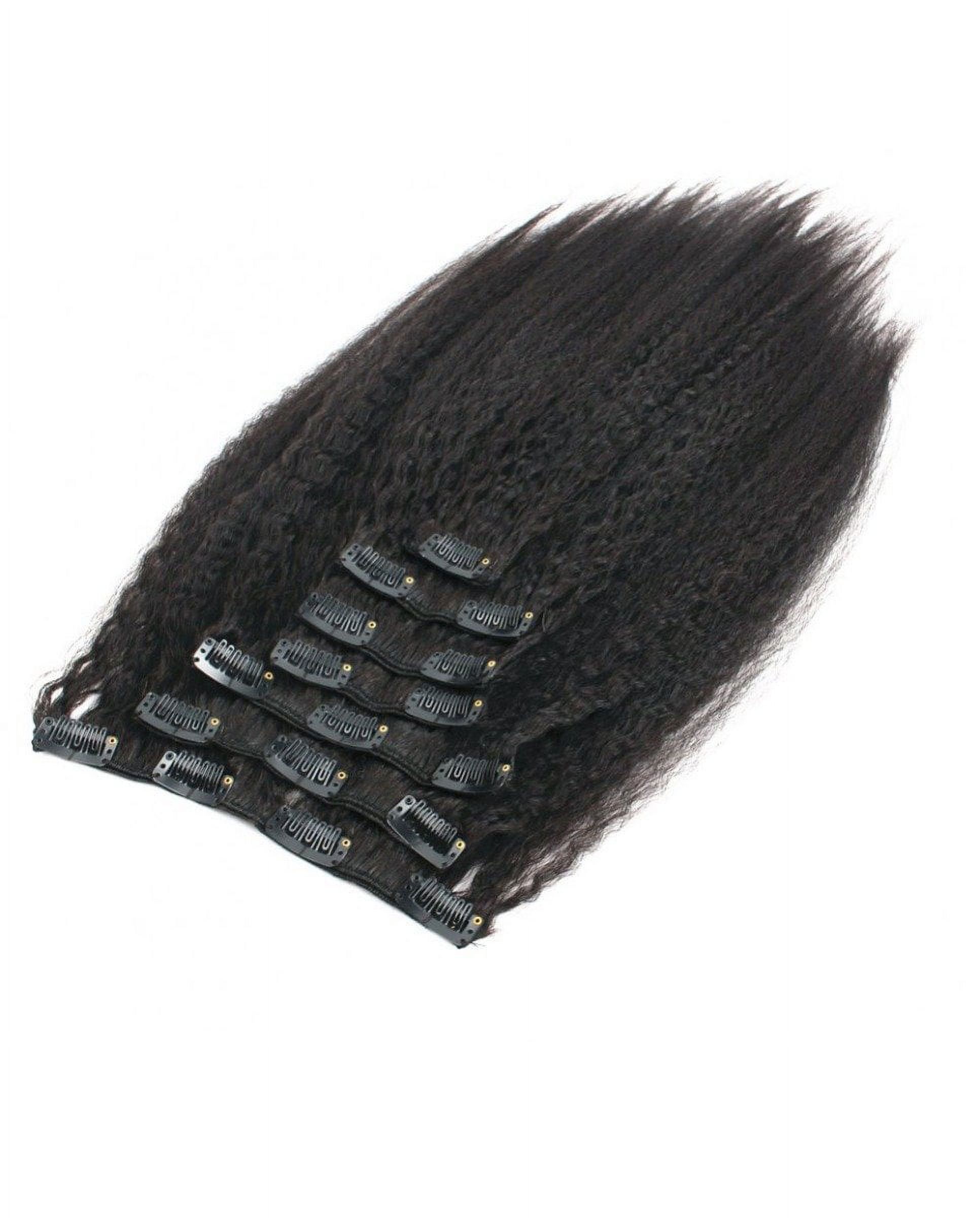 Afro Kinky Straight Clip ins 18 Inches Natural Black Full Head Naural Black 1B# 120g/set 100% Remy Human Hair