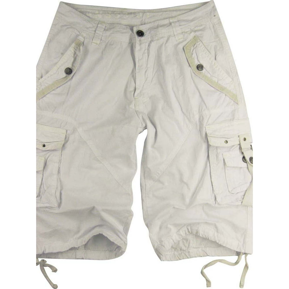 Stone Touch Jeans - Mens White Cargo Shorts Military #A8s Size:54 ...