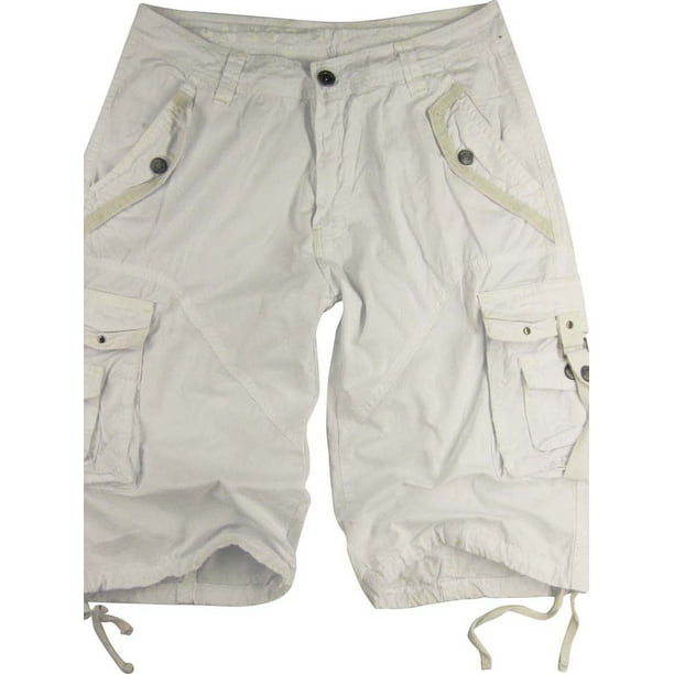all white cargo shorts