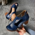 thumbnail image 5 of Dakaela Women's Orthopedic Sandals Chunky Heel T Strap Summer Dressy Pumps Comfort Walking Slip on Shoes, 5 of 8