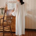 thumbnail image 7 of HLSOHJP Women's Victorian Nightgown Long Sleeve Nightgowns Vintage Autumn Night Shirt, 7 of 7
