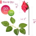 thumbnail image 4 of ARTIFICIAL FOAM ROSES | Attractive Fake Flowers for Decoration | DIY Wedding Centerpieces, Bouquets and More | Includes: 50 Roses with stems and 20 Leaves | Fuchsia, 4 of 5