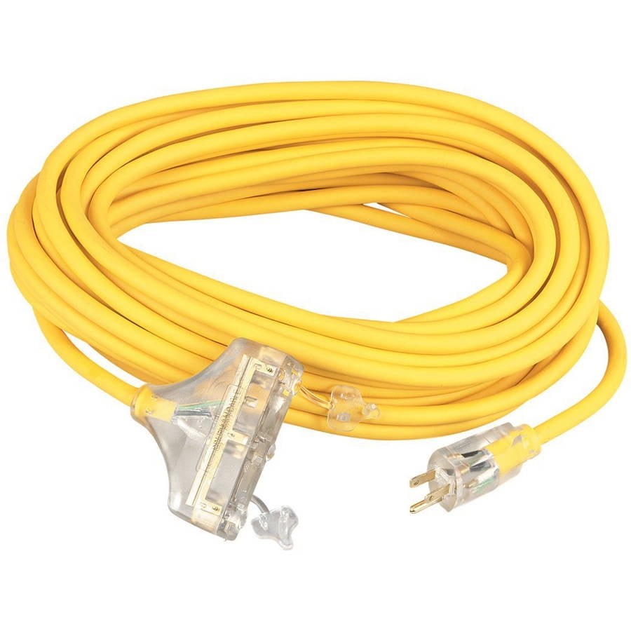 Coleman Cable 04189 100' 12/3 MultiOutlet Vinyl Extension Cord with
