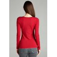 thumbnail image 6 of Emmalise Women's Casual Basic V-Neck Tshirt Long Sleeves Tee Top - Junior and Plus Sizes, 6 of 7