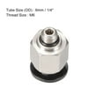 thumbnail image 3 of Straight Pneumatic Push to Quick Connect Fittings,M6 Male x 6mm Tube OD Silver Tone 6pcs, 3 of 3