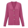 thumbnail image 7 of Maqroz Fall Clothes for Women Long Sleeve Button Down Cardigan V Neck Ribbed Knit Sweaters Casual Daily Outerwear Mid Length Layering Coat, 7 of 7