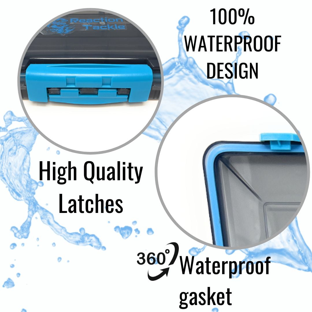 Reaction Tackle Ultimate Water-Resistant Tackle Box Trays with Removable Dividers - Organization and Storage Solution- 4-Pack Kit of 3-Clip Trays - 3600 4-pack