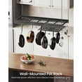 thumbnail image 2 of Hanging Pot Rack, 35.4" L x 13" W Ceiling Pot Hanger, Industrial Style Pot Rack, Wall Mounted Pot Hanger for Kitchen, Pot and Pan Hanging Rack, with Hooks, Charcoal Black and Black, 2 of 15