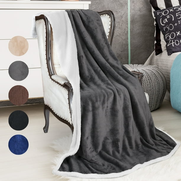 Sherpa Blanket, Fleece Throw Blanket Reversible Bed Throw TV Blanket
