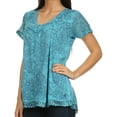thumbnail image 3 of Sakkas Charolette Embroidery And Seqiun Accents Blouse - Turquoise - One Size, 3 of 6