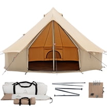 WHITEDUCK Regatta Canvas Bell Tent w/Stove Jack, Sandstone Beige, 16.5', Water Repellent Camping Yurt
