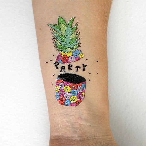 Tattify Colorful Fruit Temporary Tattoo - Party Pineapple (Set of 2) -  