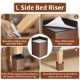 thumbnail image 5 of ZDDLOINP 4 Inch Bed Risers,Furniture Risers Heavy Duty Square,Width 3.1"-Height 2",Supports 6000 lbs - Protect Hardwood Floors from Scratches (4 Pack, Brown), 5 of 6