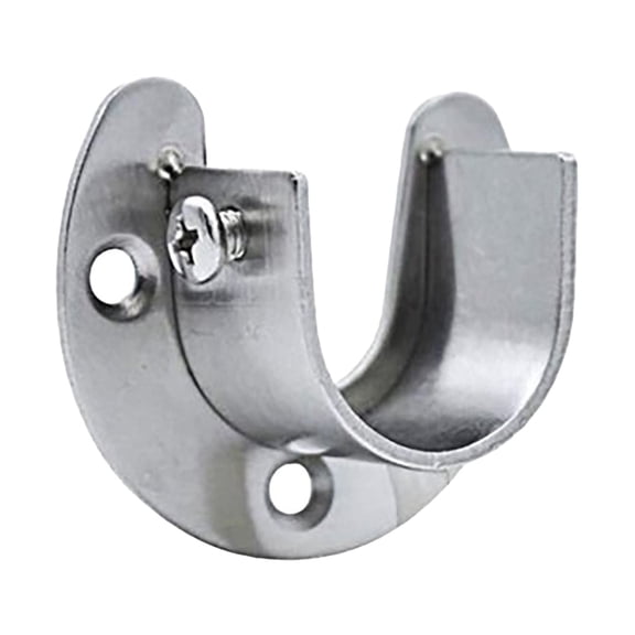 CSSJKYJ Curtain Rod Holder Bracket 1.65'' Dia,Closet Rod Holders Wall Mounted,Curtain Brackets Curved Shower Curtain Rod for Bathroom,Stainless Steel Brushed,Pack of 1