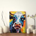 thumbnail image 4 of Framed Canvas Art Wall Decor Canvas Prints Pictures Wall Art,Colorful Painting Of Cow With Paint Splashes Artwork for Home Decor, Living Room, Office-12x16 Inches, 4 of 4
