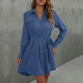 thumbnail image 4 of WJHWSX Fall Dresses for Women 2025,Womens Dresses,Dresses for Women,Long Sleeve,Comfort Fit,Easy Care,Solid,XL(US:10), 4 of 5
