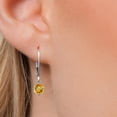 thumbnail image 3 of Gem Stone King 14K White Gold Yellow Citrine Earrings for Women | 0.90 Cttw | Gemstone November Birthstone | Round 5MM, 3 of 6
