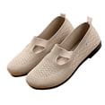 thumbnail image 2 of AUDeals Women Soft Sole Shoes, Breathable Casual Slip On Shoes, Non Slip Low Top Platform Shoes for Work and Travel (Khaki, 7), 2 of 8