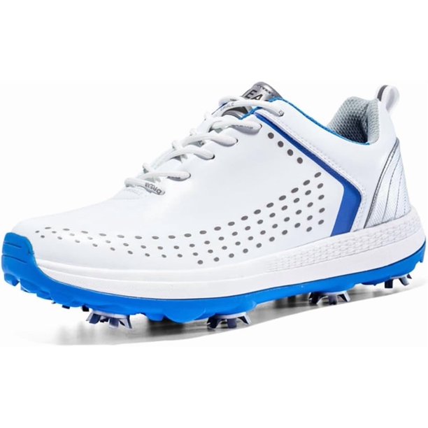 Zapatillas de golf para hombre, impermeables, para entrenamiento deportivo al aire libre, con 8 clavos.