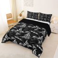 thumbnail image 2 of Manfei Racing Motocross Queen Comforter Set,Grid Print Comforter Sets Queen,Black,Black Reversible,3 Pieces,1 Comforter and 2 Pillowcases, 2 of 7