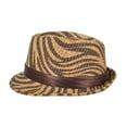 thumbnail image 4 of Animal Print Ribbon Band Fedora Straw Hat, 4 of 4