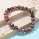 thumbnail image 2 of Pulsera de cuentas de rodonita (1 unidad) - Pulsera elástica de cuentas de rodonita natural - Pulsera elástica de cuentas redondas - Conjunto de pulseras multicapa, 2 of 4