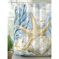 thumbnail image 2 of Ocean Life Shower Curtain, Marine Coral Shell Algae Starfish Oil Painting Waterproof Shower Curtain Set with 12 Hooks Lightweight Washable Fabric Shower Curtains for Bathroom 60x72 Inches, 2 of 6