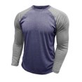 thumbnail image 3 of Dagegui Mens Raglan Long Sleeve Shirts Crewneck Baseball T-Shirts Trendy Color Block Tees Outdoor Athletic Pullover Tops Dark Blue S, 3 of 6