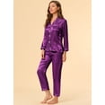 thumbnail image 4 of Conjuntos de pijama Allegra K para mujer Ropa de dormir suave Pj Púrpura M, 4 of 6