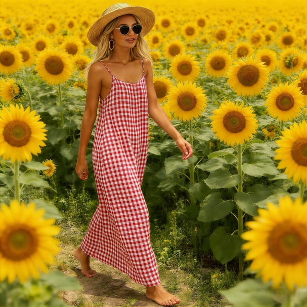 cotton trendy dresses for women Aboser Linen Summer Sleeveless Gingham Cami Dress Plaid Print Sundress Loose Casual Backless Dresses Lightweight Beach Cotton maxi dress Color:Fade Estate Blue week202026 Navy Blue Sharara Suit Jaipuri print handblock indigo