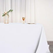 Efavormart 90x132 WHITE Wholesale Rectangle Polyester Rectangle Tablecloth Linen Wedding Party Restaurant Tablecloth