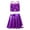 Purple, variant on Haitryli Kids Girls Jazz Dance Clothes Set Sequins Cross Back Crop Top with Metallic Skirt for Performance Purple 10