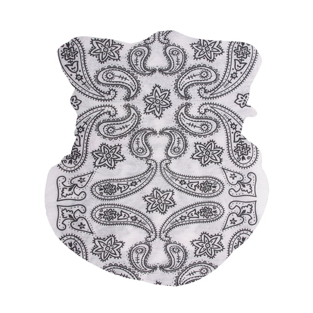 Top Headwear Face Covering Neck Gaiter - White Paisley