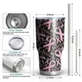 thumbnail image 6 of 30oz Breast Cancer Survivor Pink Ribbon Black Tumblers Stainless Steel Tumbler with Lid and Straw,Vacuum Insulated Double Wall Travel Tumbler Cups Mug with Cleaning Brush for Coffee,Tea, 6 of 7