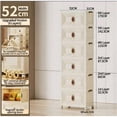 thumbnail image 2 of Toytexx 6-Tier Folding Storage Cabinet with Wheels, Stackable Plastic Organizer with Magnetic Doors, Slim Vertical Storage Rack for Bedroom, Office, Kitchen, White, 2 of 5