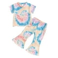 thumbnail image 1 of IFNWSV Ensembles d'Été pour Filles Mode Décontractée Manches Courtes Col Rond Bouton Uni Pantalon Long Ensembles 2-3 Ans, 1 of 7