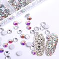 thumbnail image 4 of SmartBy 1 Set Round Nail Art Rhinestone Kit 12 Grids Assorted Size Decoration Fake Gems DIY Nail Design Crafting Glass Flatback Rhinestones, 4 of 7