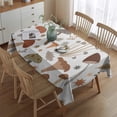 thumbnail image 2 of Brown Mushroom Leaf Light Pattern Rectangle Tablecloth 60"x84",Waterproof Polyester Rectangle Table Cloth, Wipeable Spillproof Polyester Tablecloth for Dining, Camping, Indoor and Outdoor, 2 of 5