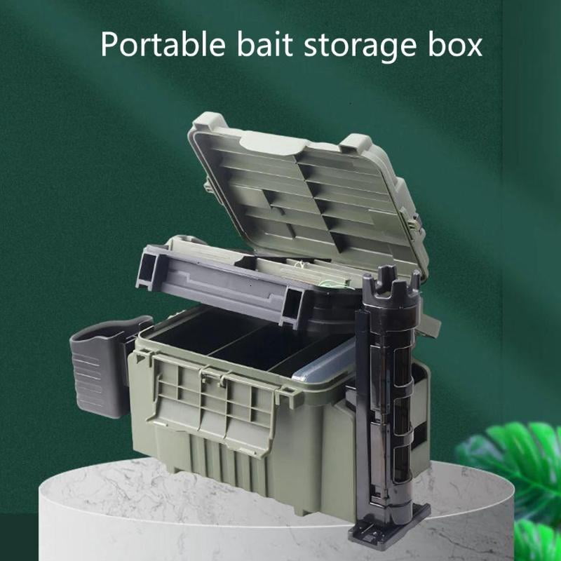CEORPER Double Layer Fishing Tackle Box Placing Baits Tackle Box Waterproof Portable