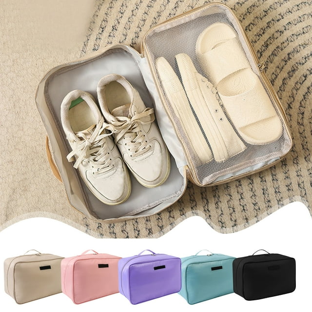 Fiudx Bolsa de Viaje para Zapatos, Impermeable, Gran Capacidad, 2 Capas para Organización, Accesorio de Viaje Portátil, Ideal para Uso Doméstico y de Viaje, 22 X 28 X 16 Cm.