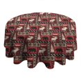 thumbnail image 4 of Red Christmas Animal and Tree Pattern Round Tablecloth 60"x60",Wrinkle Wipeable Table Cloth for Kitchen Dining Room Picnic Patio Party, 4 of 6
