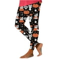 thumbnail image 3 of QATAINLAV Women's 2024 Halloween Costume, Leggings for Women High Waisted Sport Pant Novelty Graphic Printed Seamless Skinny Bottom Today Prime Sales Orange S, 3 of 7