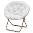 thumbnail image 3 of Magshion Folding Saucer Chair for Adult, Collapsible Oversized Cozy Moon Chair for Adults, Metal Frame Lounge Chair for Bedroom Living Room, White, 3 of 10