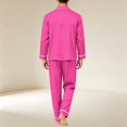 thumbnail image 6 of Mens Pajamas Set Long Sleeve Button Down Loungewear Soft Relaxed Fit Mens Sleepwear Night Pjs Sets with Pockets, 6 of 6