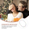 thumbnail image 3 of EeaseMX Elegante collar con colgante de aleación de zinc y cadena de clavícula con diamantes de imitación cubanos, 3 of 7